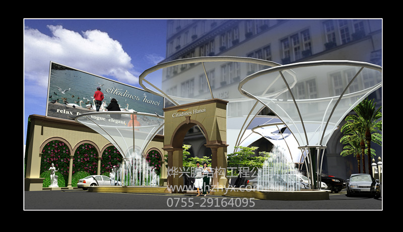 越南酒店全新園林景觀ETFE膜結構工程